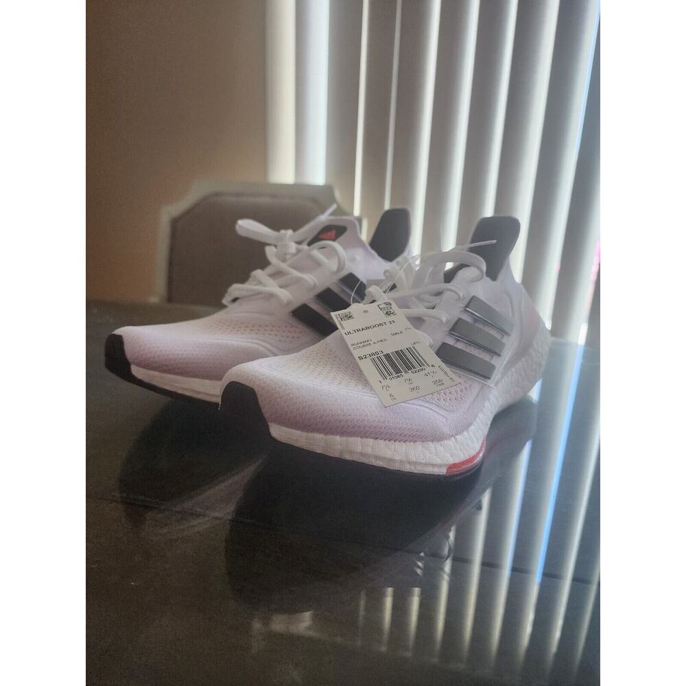 Adidas Ultraboost 21 Tokyo Running Shoes Men’s Size 8 White Black S23863 New